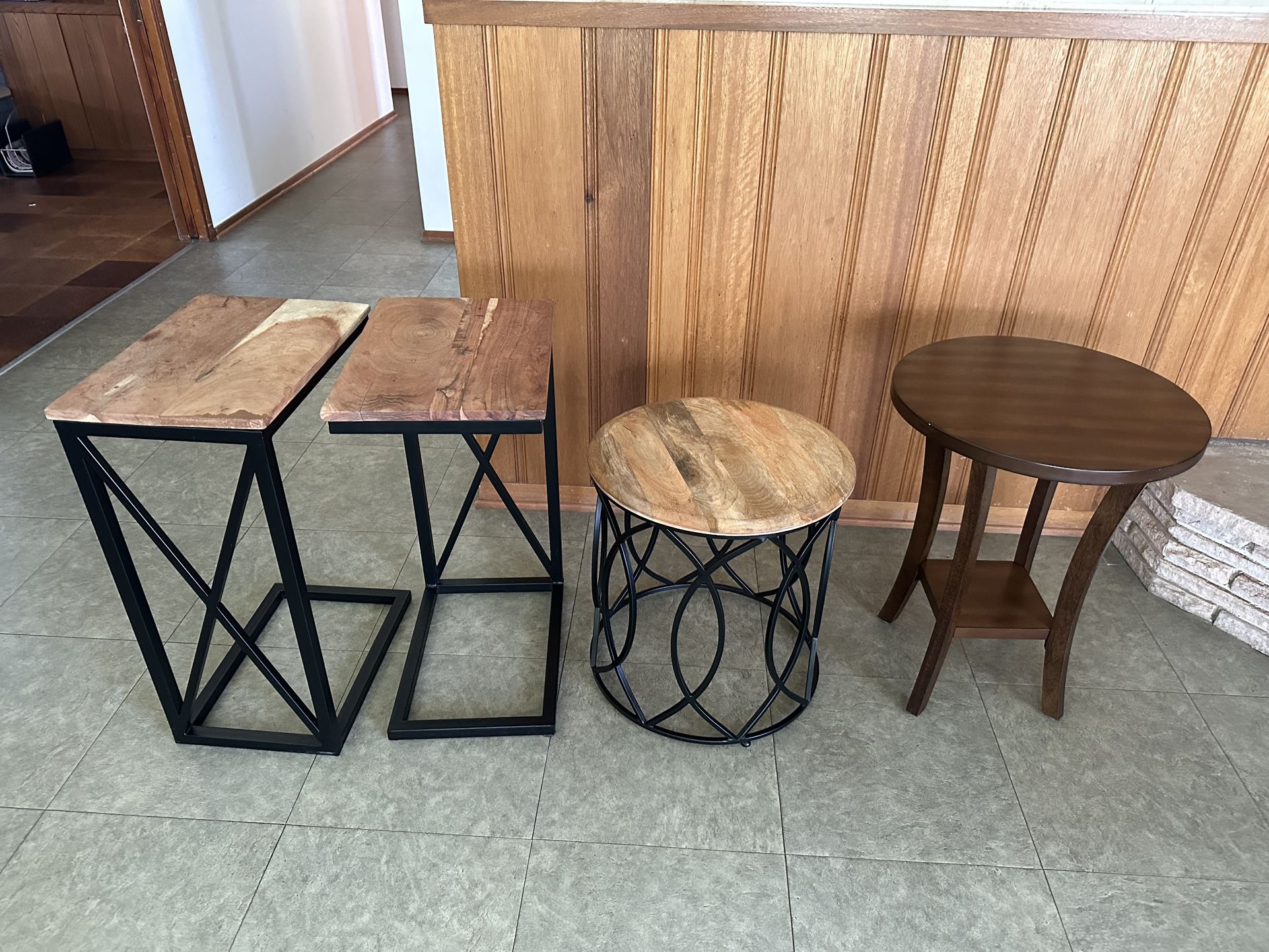 Various Wood Top End Tables