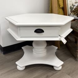 White Pedestal Table 