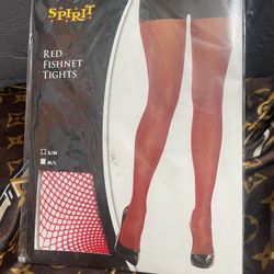 Halloween Red Fishnet Tights 