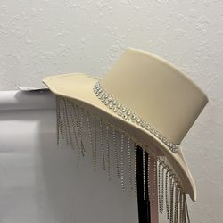 Cowboy hat with rhinestone fringe