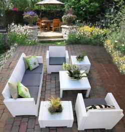 Italian Outdoor furniture, Patio Dining Sets & Outdoor Conversation Sets available in 3 colors 1 year warranty and replacement options for broken part