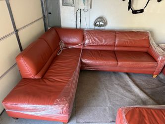 Italsofa Real Leather Sectional Set - Chaise + Loveseat - $2,200