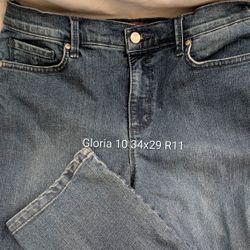 Womens Gloria Vanderbilt 10 Denim Blue Jeans 34x29 Rise 11. 71% Cotton, 27% Polyester, 2% Spandex
