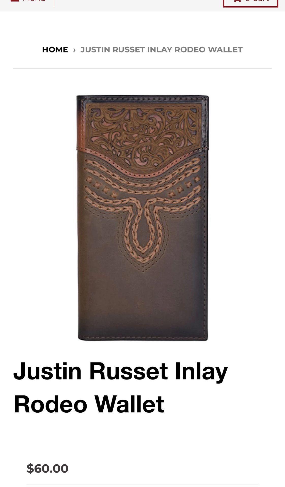 New Men’s Justin Rodeo Wallet