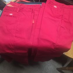 Red dickies pants...size 0 and size 1 available...new