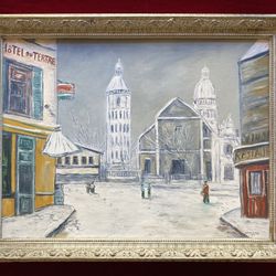 VINTAGE PARIS 1969 OIL PAINTING Basilica of the Sacré Coeur SIGNED DATED FRAMED