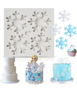 3D Christmas Theme Silicone Fondant mold Snowflake Suger Cake Molds Chocolate Ca