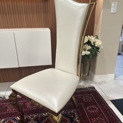 Set of 8 Luxurious Dining Chairs with Faux Leather ($150 Each)