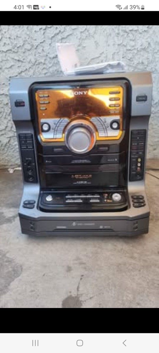 NO SPEAKERS sony lbt zx9 5 disc dual cassette recording stereo works with manual and remote