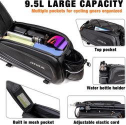 Bike Bag for Bicycle Rear Rack - Waterproof Reflective Bike Suitecase