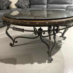 Metal/Leather Table Heavy Of $1400.00
