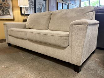 ASHLEY Sandy Beige Fabric Taper Arm Sofa