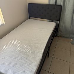 LIKE NEW Bed Frame With Header And Mattress