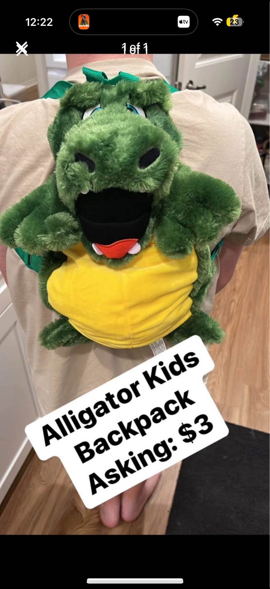 LYNCO Critter Collection Plush Dragon Alligator Backpack Green NWT