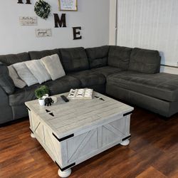 Dark Grey Sectional Couch 