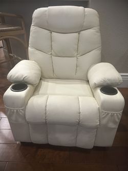 Child Size Cream Colored Recliner
