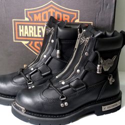 Harley-Davidson Men's Brake Light Black Motorcycle Boots D91680 Size 8W, 41 EUR