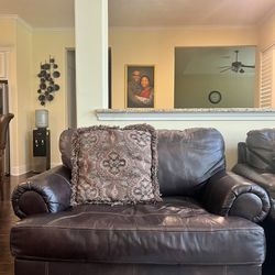 Leather  Loveseat and Armchair
