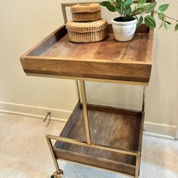 Bar Cart Or Wooden Side Cart 
