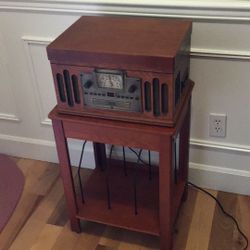 Wood cased Record player AM / FM Radio Cassette Player With Stand