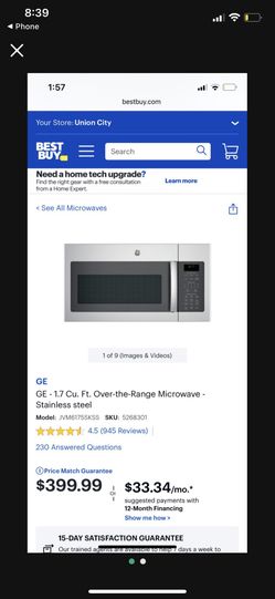 New GE Microwave Oven 