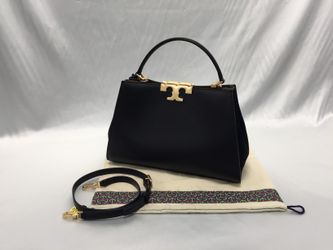 Tory Burch Eleanor Spazzolato Satchel Bag Black