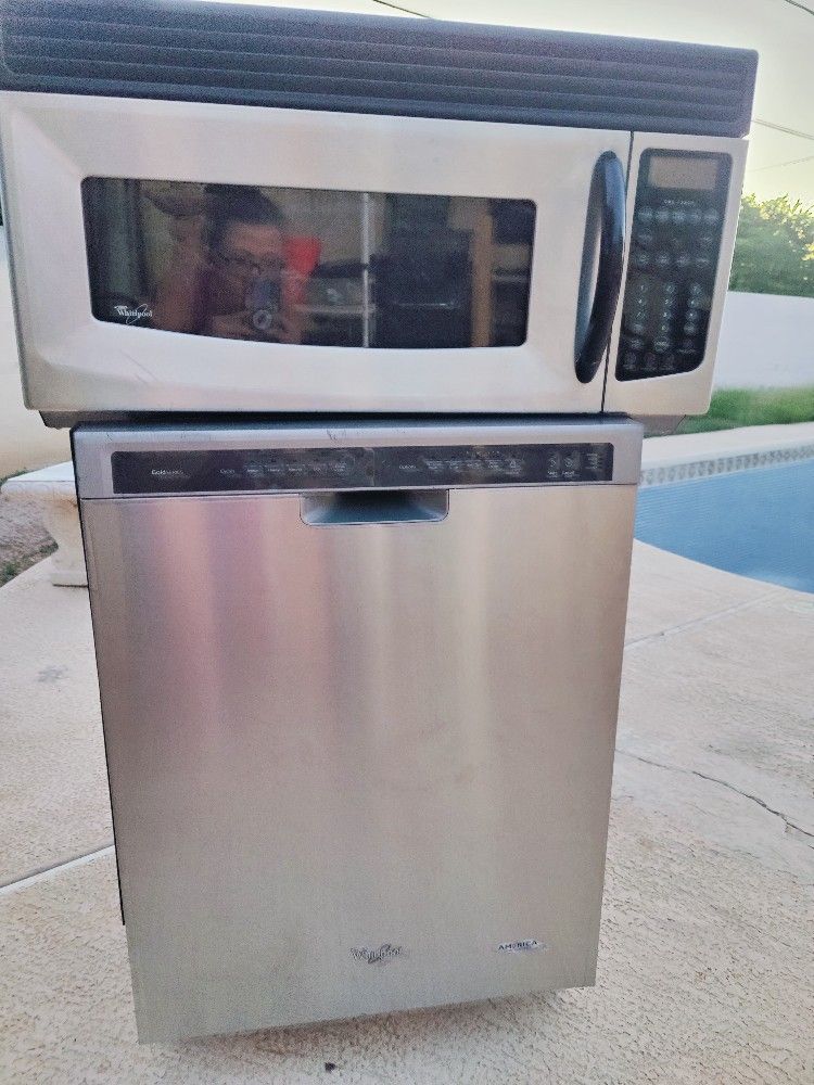 Whirlpool Dishwasher & Microwave Stainless Steel