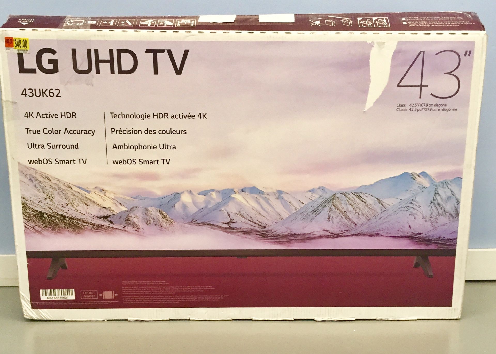 LG 43" Class 4K (2160) HDR Smart LED UHD TV 43UK62
