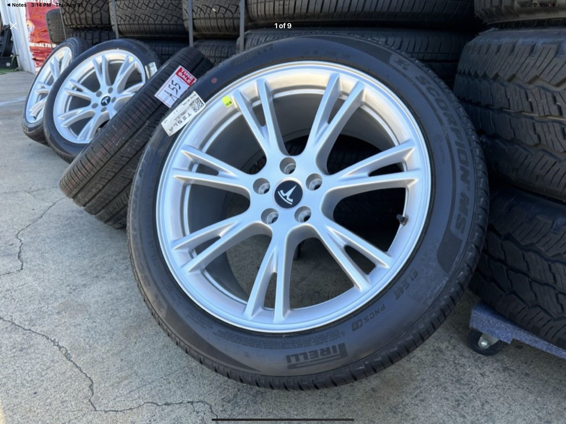 19" OEM 2023 Tesla Model Y Gemini Wheels Pirelli A/S Tires TPMS