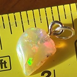 2.50ctw Natural Ethiopian Fire Opal Crystal Pendant Solid Sterling Silver Bail