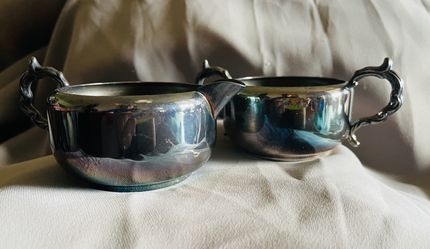 Vintage Viking Plate E.P.  Cooper Cream & Sugar Bowl