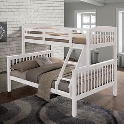White Twin/ Full Bunk Bed 🇺🇸Memorial Day Sale🇺🇸