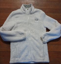 Fila Size Medium Womens full zip coat jacket white soft