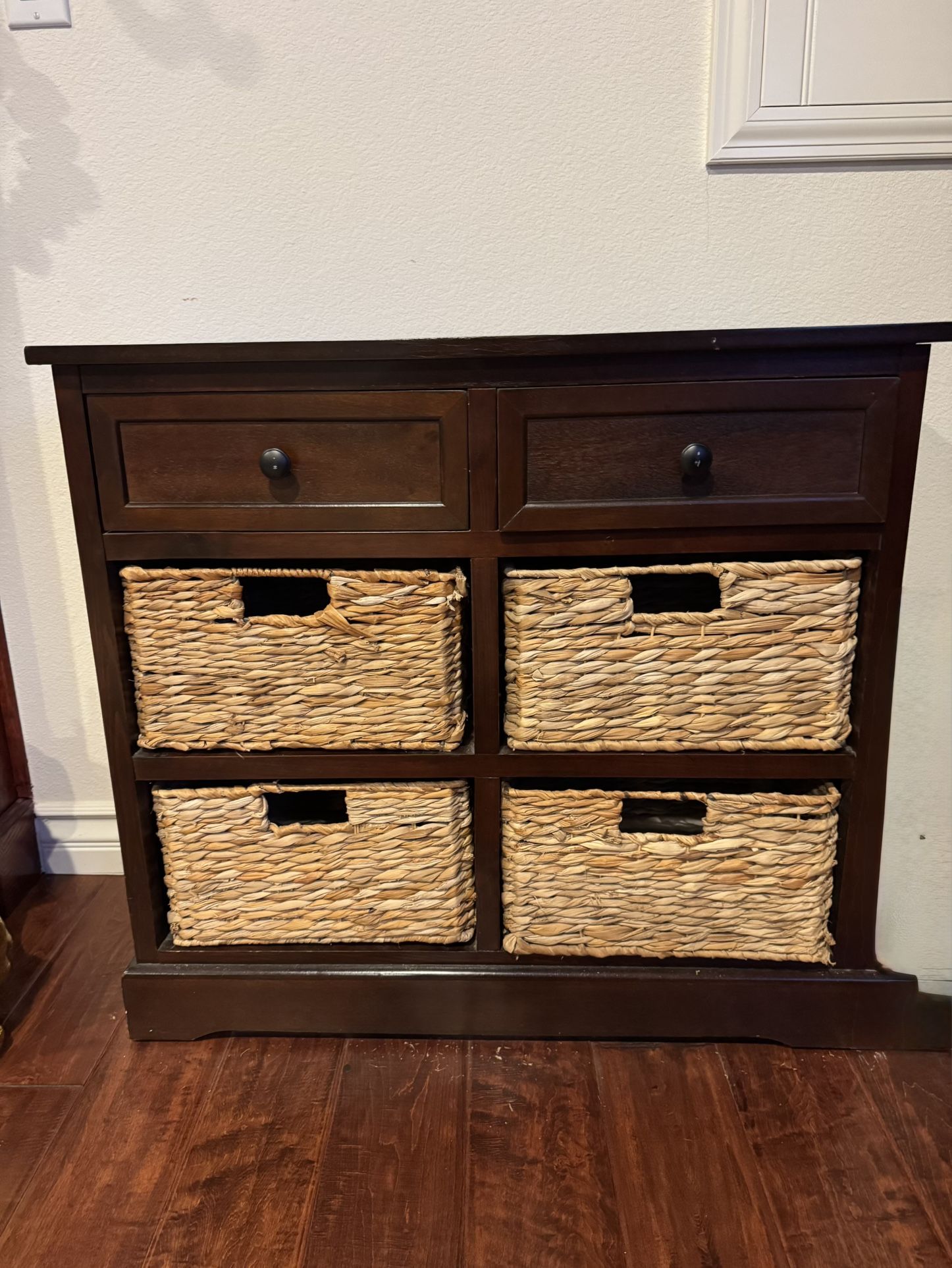 Wooden Storage Cabinet With Baskets