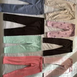 8 Pairs Of Toddler Girl 4t Leggings 