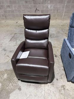 360° Swivel Recliner Rocking Chair with Massage and Heat for Living Room & Nursery, Leather, Brown
