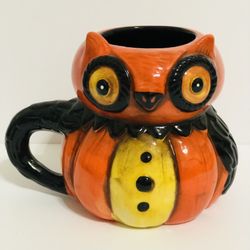 Transpac Pumpkin Peep Hoot Owl Mug by Johanna Parker New