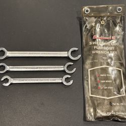 Blackhawk tools Metric Flare nut wrench set zw-75. 11 x 12mm, 13 x 14mm, & 15 x 17mm. Htf 3 pc set with original pouch.