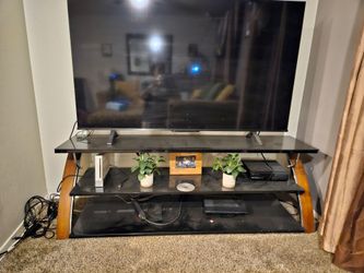 3-Tier Glass and Wood TV Stand