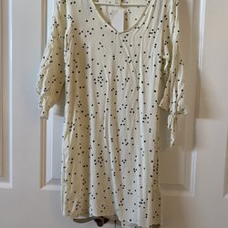 Brand New H&M White Polka Dot Dress