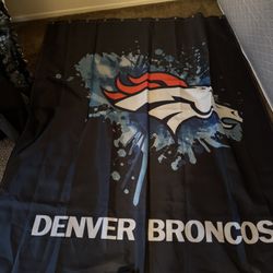 Denver Broncos Shower Curtains Used