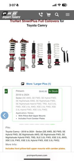 Coilovers For Camry