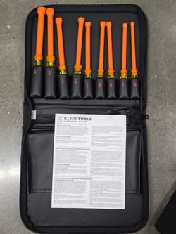 Klein Tools
Nut Driver Set, 1000V Insulated, 9-piece (Brand
New)