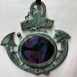 Vintage (60s/70s) Mid-Century Heavy Metal Anchor Wall Mirror Nautical Decor