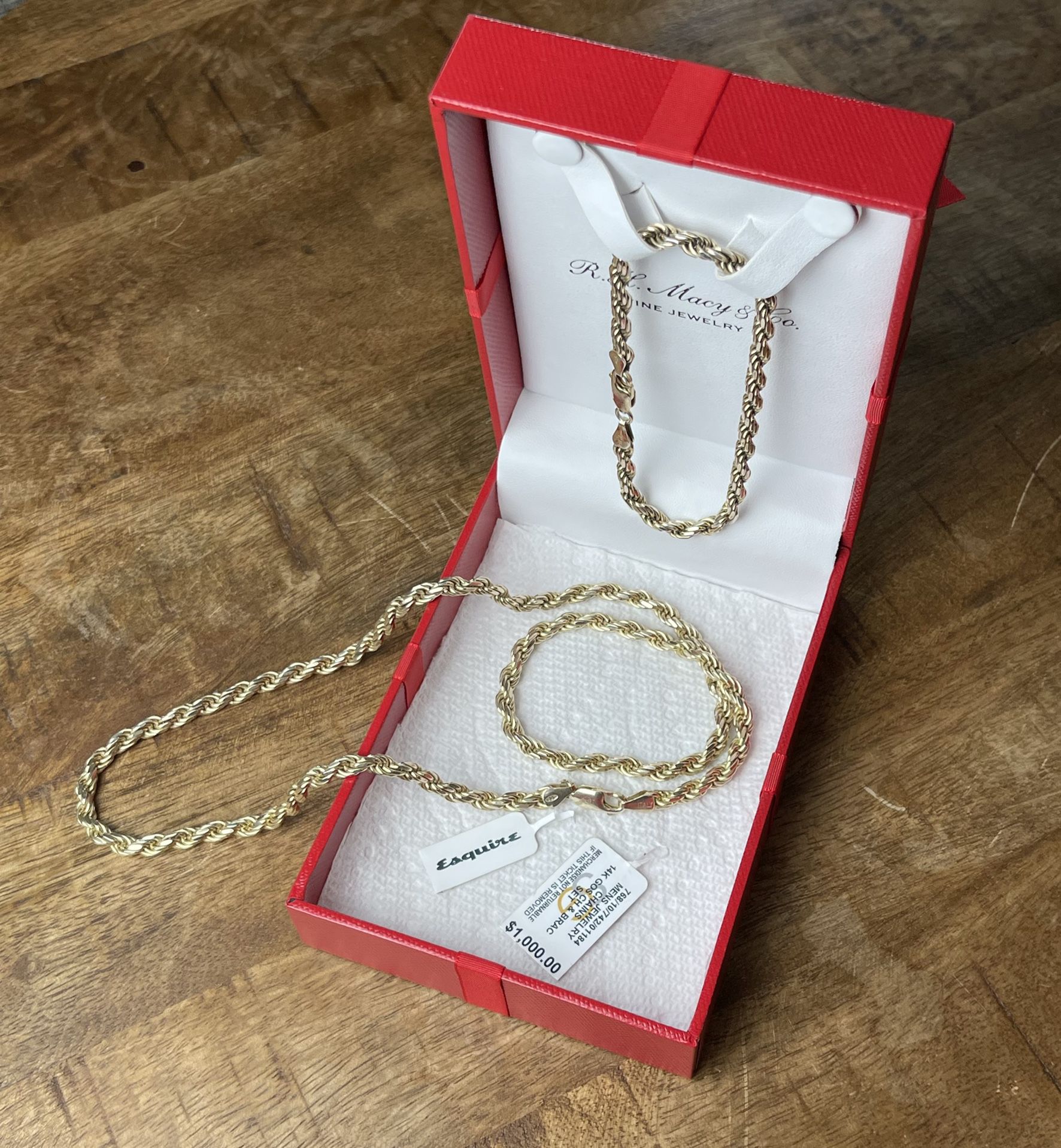 Gold Chain & Bracelet Set