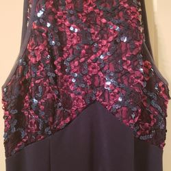 Size 7-8 blue sequined fancy dress like new