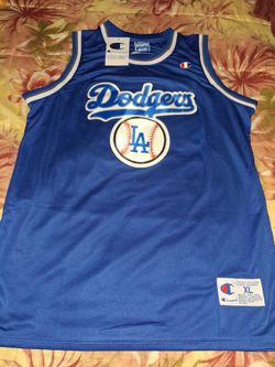 LOS ANGELES DODGERS CUSTOM CHAMPION BASKETBALL JERSEY SIZE XL...NEW...ALL STITCHED PATCHES...ADULT OWNED AND KEPT IN A SMOKE FREE HOME...$50 OBO...