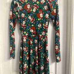 Women’s Extra Small Velvet Christmas Santa Dress Green