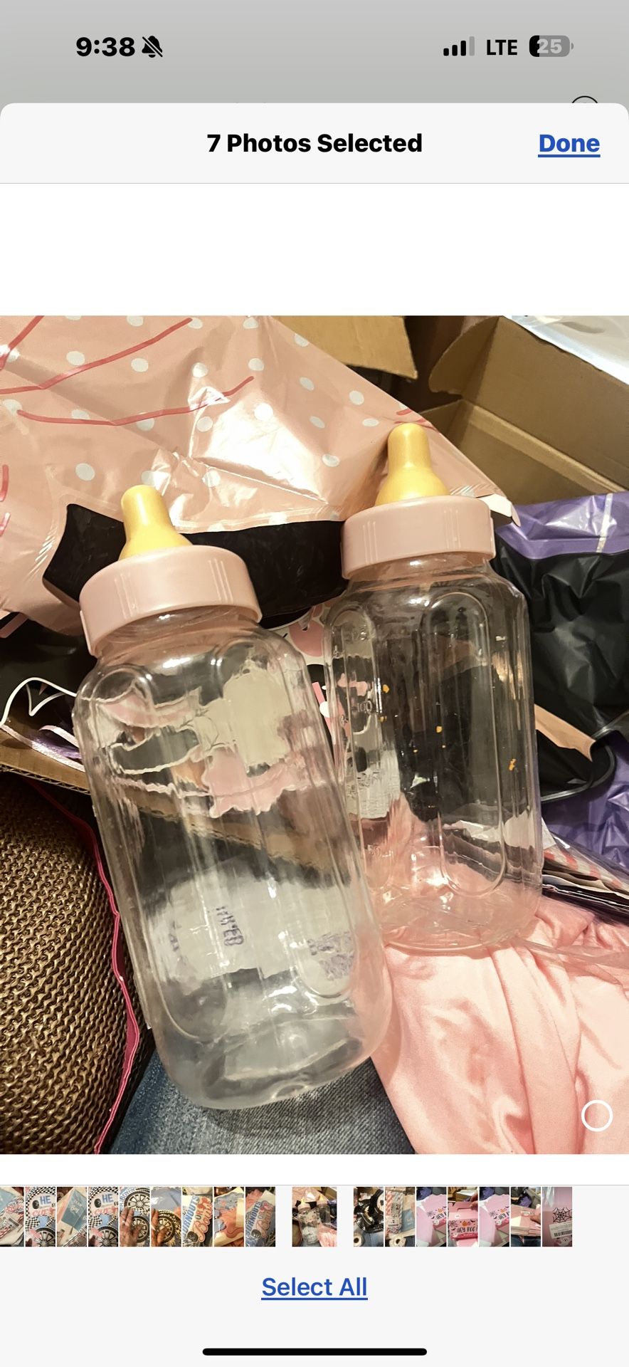 Halloween Baby Shower 2 LARGE Baby Bottles Banks For Candy Counting Game