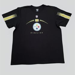 Pittsburgh Steelers NFL vintage football Reebok black and yellow T shirt Size XL